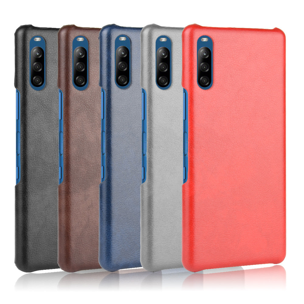 Litchi Skin Leather Coated Hard PC Case for Sony Xperia L4