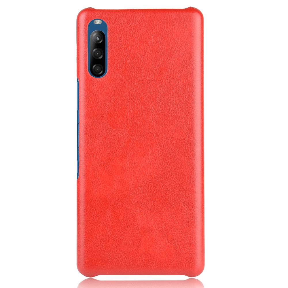 Litchi Skin Leather Coated Hard PC Case for Sony Xperia L4