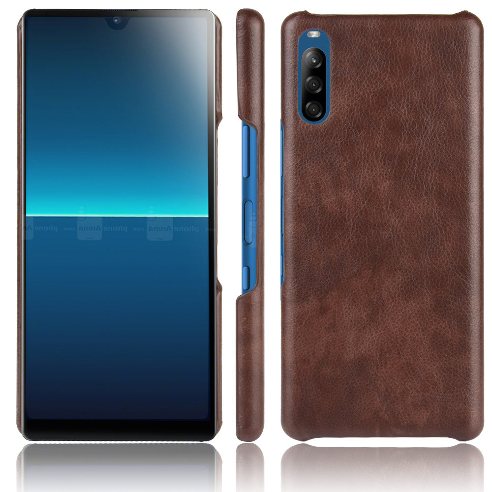 Litchi Skin Leather Coated Hard PC Case for Sony Xperia L4