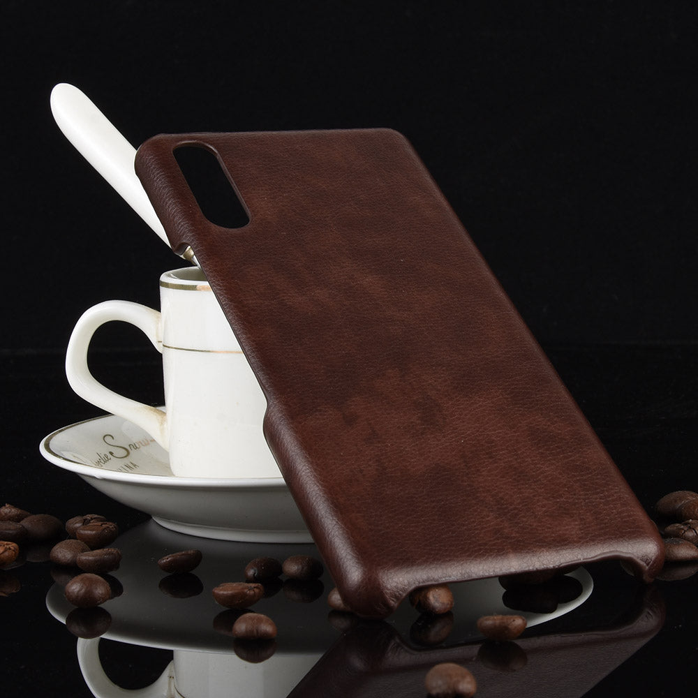 Litchi Skin Leather Coated Hard PC Case for Sony Xperia L4