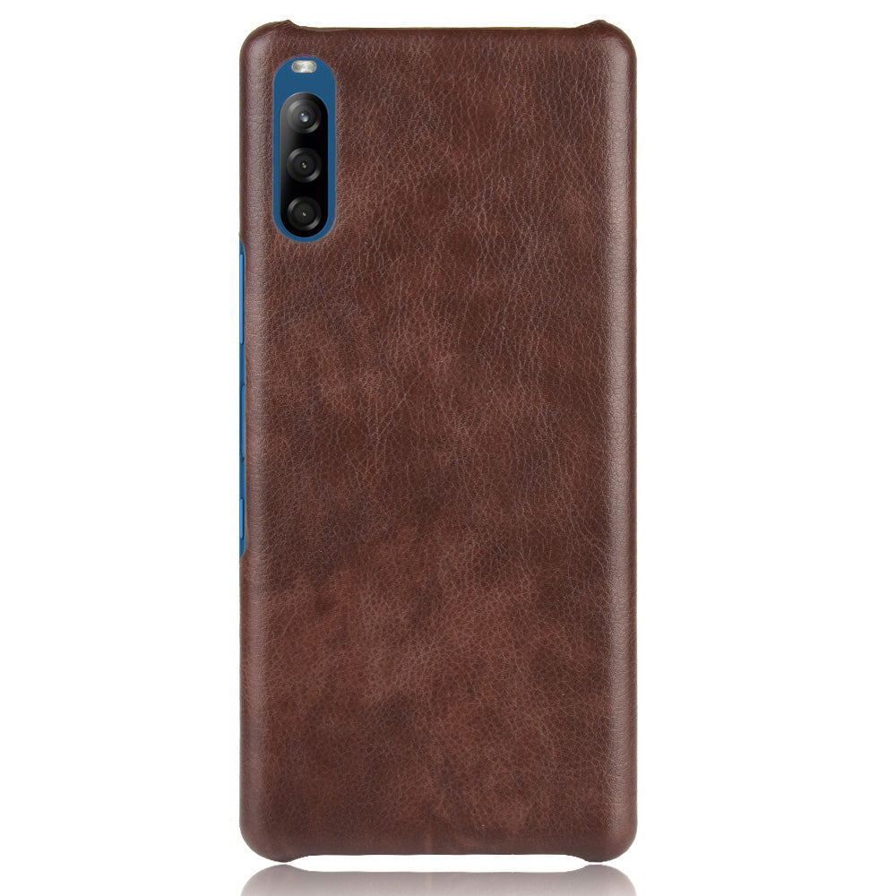 Litchi Skin Leather Coated Hard PC Case for Sony Xperia L4