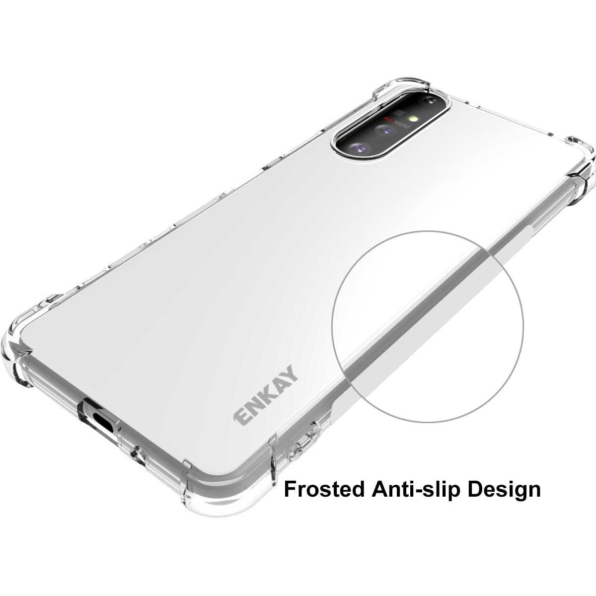 ENKAY HAT-PRINCE Four Corner Thickening Anti-Slip Cover Shockproof Clear TPU Case + Tempered Glass Screen Protector for Sony Xperia 5 II