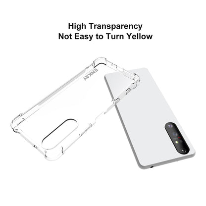 ENKAY HAT-PRINCE Four Corner Thickening Anti-Slip Cover Shockproof Clear TPU Case + Tempered Glass Screen Protector for Sony Xperia 5 II