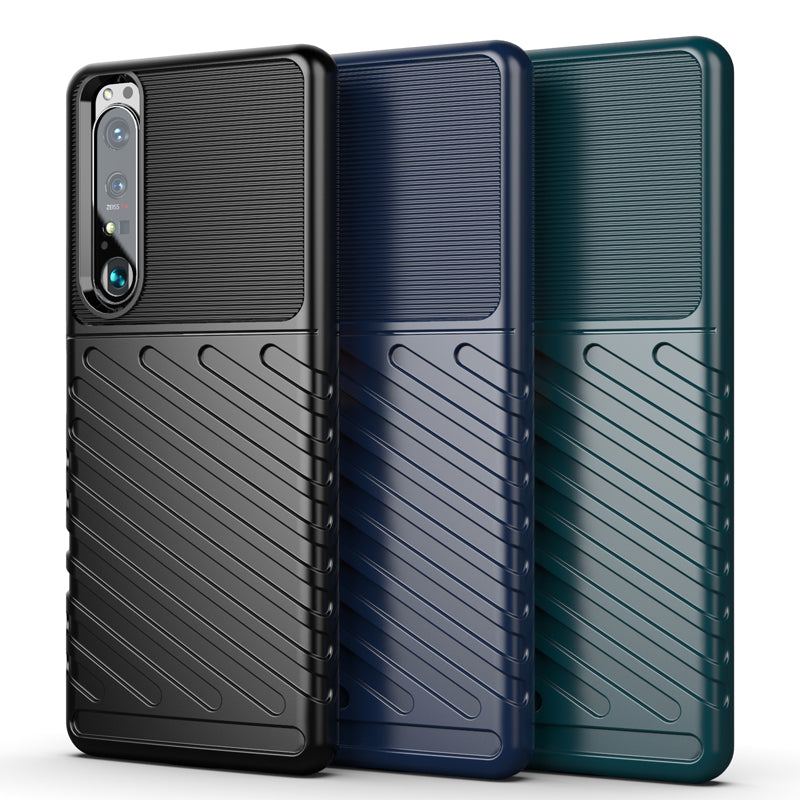 Thunder Series Twill Texture TPU Phone Case for Sony Xperia 1 III 5G