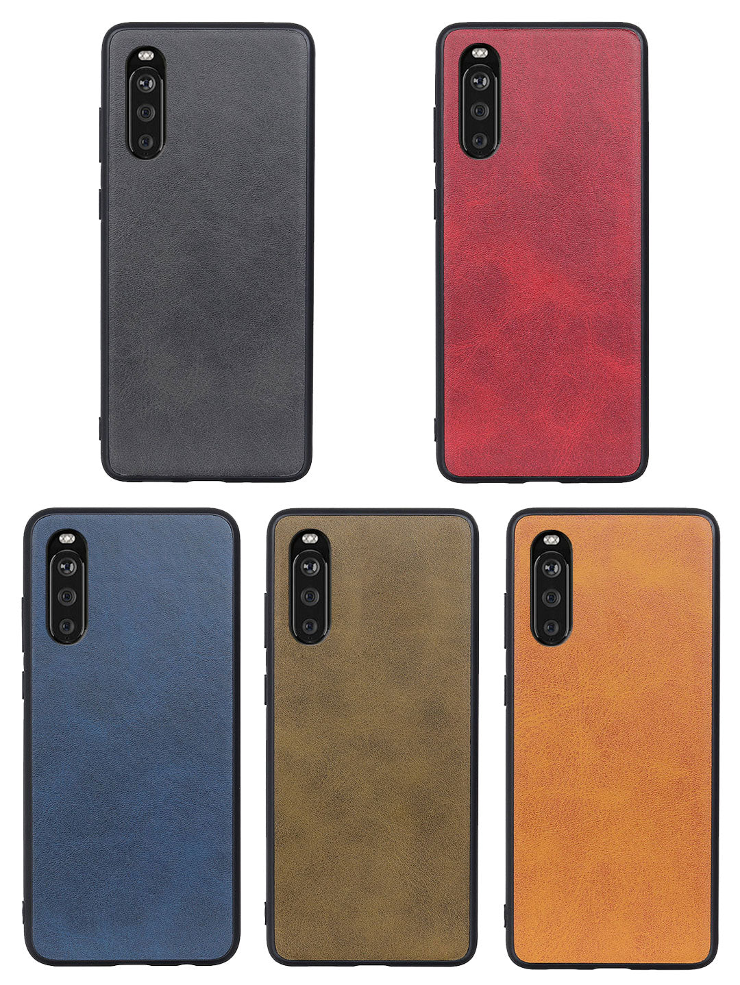 Bi-color Leather Coated TPU + PC Phone Case for Sony Xperia 10 III 5G