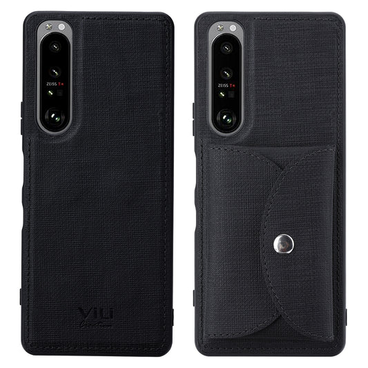 VILI T Series Leather Skin TPU Shell with Movable Magnetic-Absorbed Wallet for Sony Xperia 1 III 5G