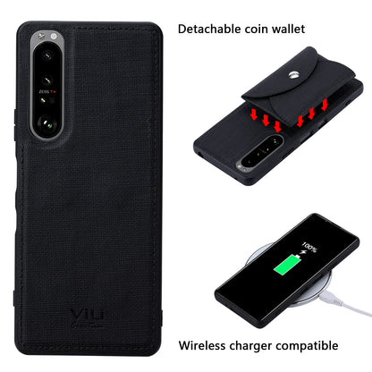 VILI T Series Leather Skin TPU Shell with Movable Magnetic-Absorbed Wallet for Sony Xperia 1 III 5G