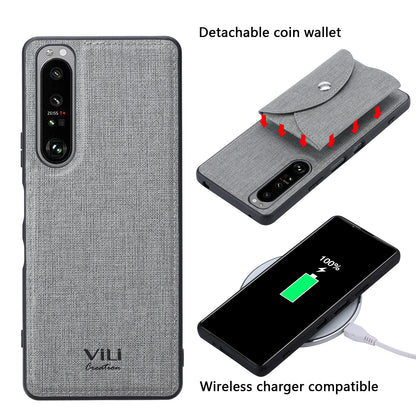 VILI T Series Leather Skin TPU Shell with Movable Magnetic-Absorbed Wallet for Sony Xperia 1 III 5G