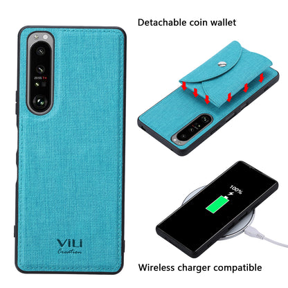 VILI T Series Leather Skin TPU Shell with Movable Magnetic-Absorbed Wallet for Sony Xperia 1 III 5G