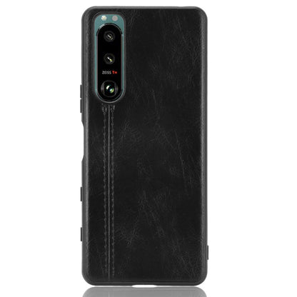 PU Leather Coated Stitching Line Design PC+TPU Hybrid Phone Case Cover for Sony Xperia 5 III 5G