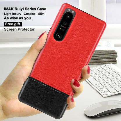 IMAK Ruiyi Series Bi-Color PU Leather + PC Phone Case Cover with Screen Protector for Sony Xperia 1 III 5G