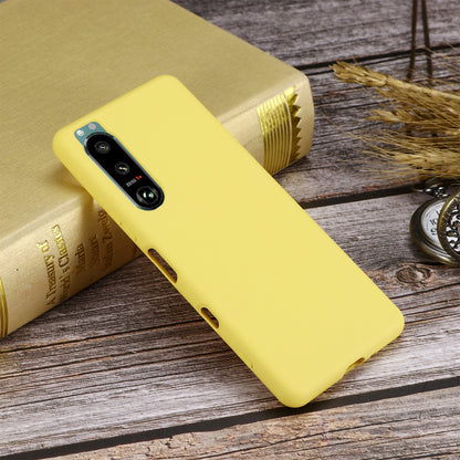 Slim Liquid Silicone Gel Rubber Full Body Protection Cover Case with Strap for Sony Xperia 5 III 5G