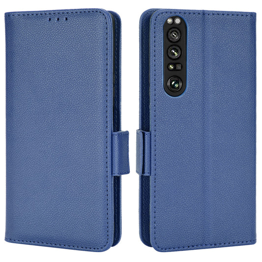 For Sony Xperia 1 III 5G Shockproof Phone Case Litchi Texture PU Leather Stand Wallet Protective Cover