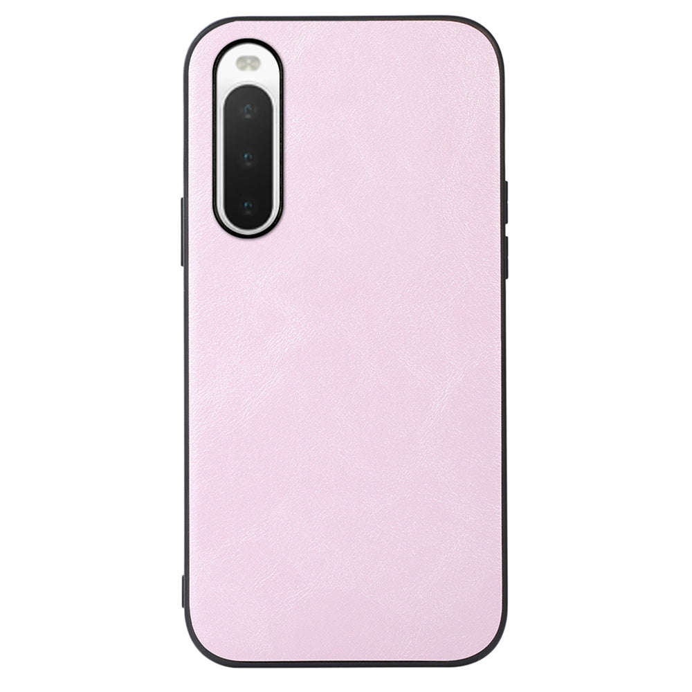 Textured PU Leather Coated Hybrid Case for Sony Xperia 10 IV, Solid Color Phone Back Cover Accessory