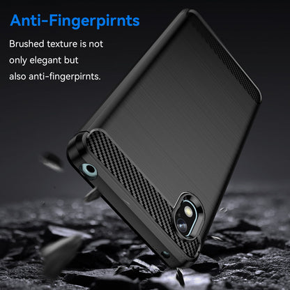 For Sony Xperia Ace III TPU Protective Phone Case Anti-scratch Carbon Fiber Texture Brushed Surface Cover