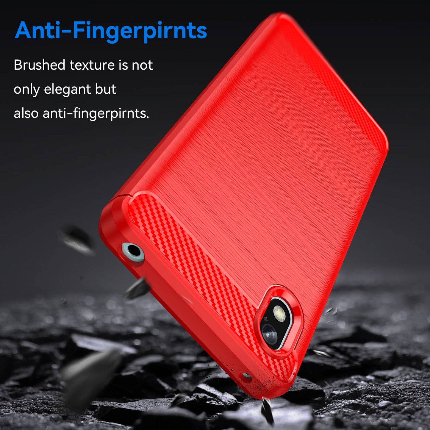 For Sony Xperia Ace III TPU Protective Phone Case Anti-scratch Carbon Fiber Texture Brushed Surface Cover