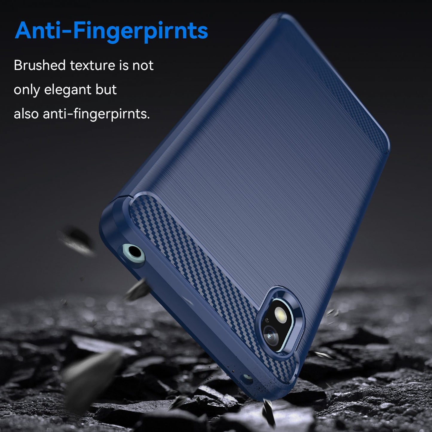 For Sony Xperia Ace III TPU Protective Phone Case Anti-scratch Carbon Fiber Texture Brushed Surface Cover