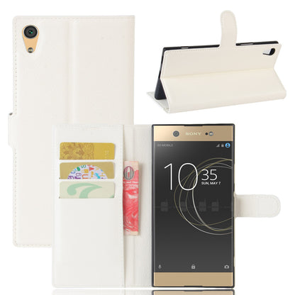 Litchi Skin Leather Wallet Cover for Sony Xperia XA1 Ultra