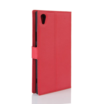 Litchi Skin Leather Wallet Cover for Sony Xperia XA1 Ultra