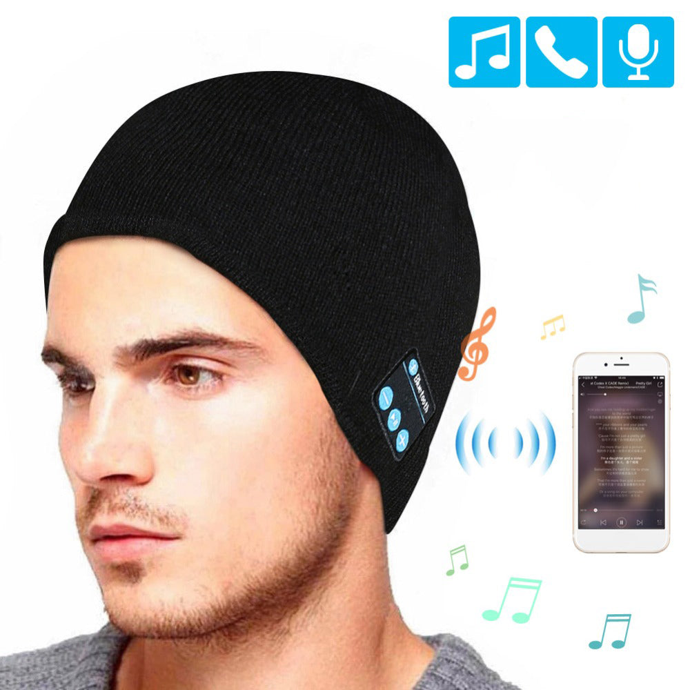 Sports Hands-free Bluetooth Headset Warm Knit Hat