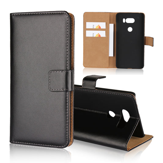 Split Leather Wallet Stand Magnetic Phone Case for LG V30