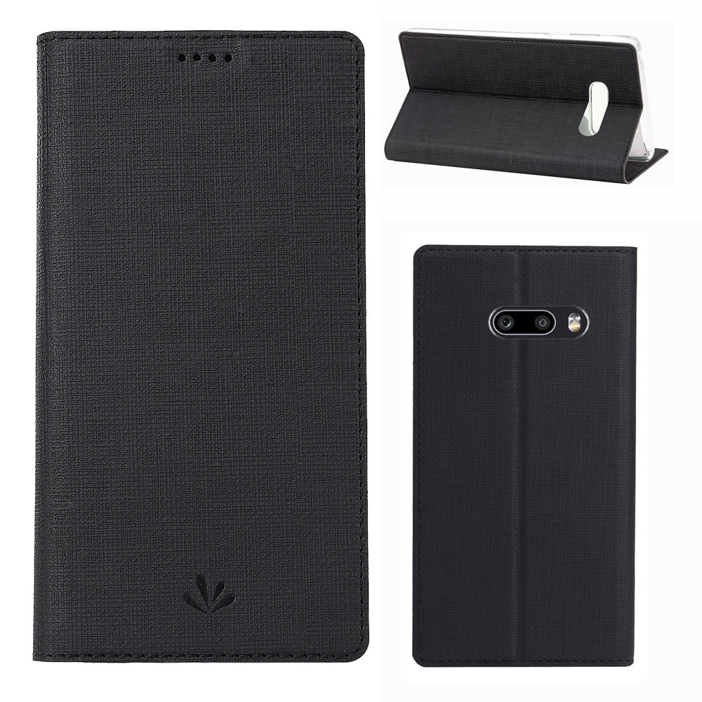 VILI DMX Cross Texture Leather Stand Case with Card Slot for LG G8X ThinQ / V50s ThinQ