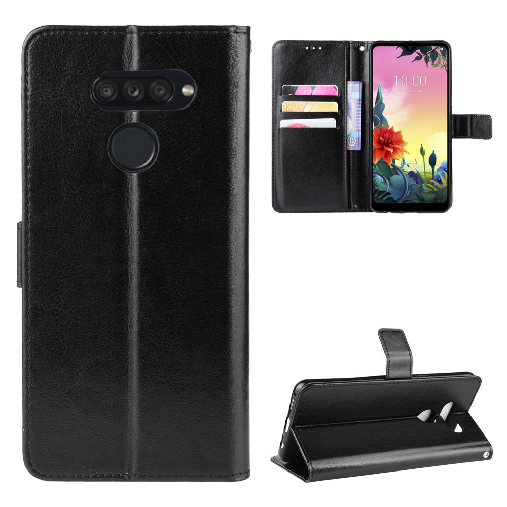 Crazy Horse Wallet Leather Stand Case for LG K50S