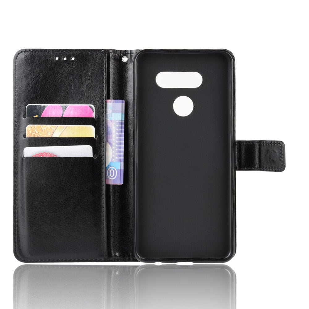 Crazy Horse Wallet Leather Stand Case for LG K50S