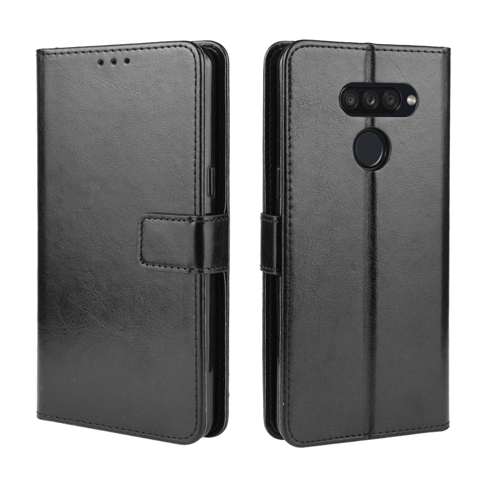 Crazy Horse Wallet Leather Stand Case for LG K50S