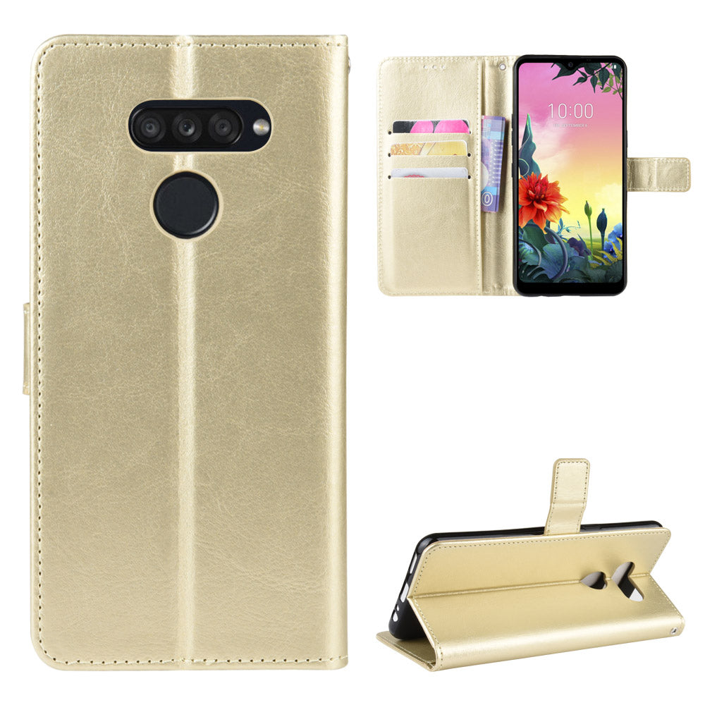 Crazy Horse Wallet Leather Stand Case for LG K50S