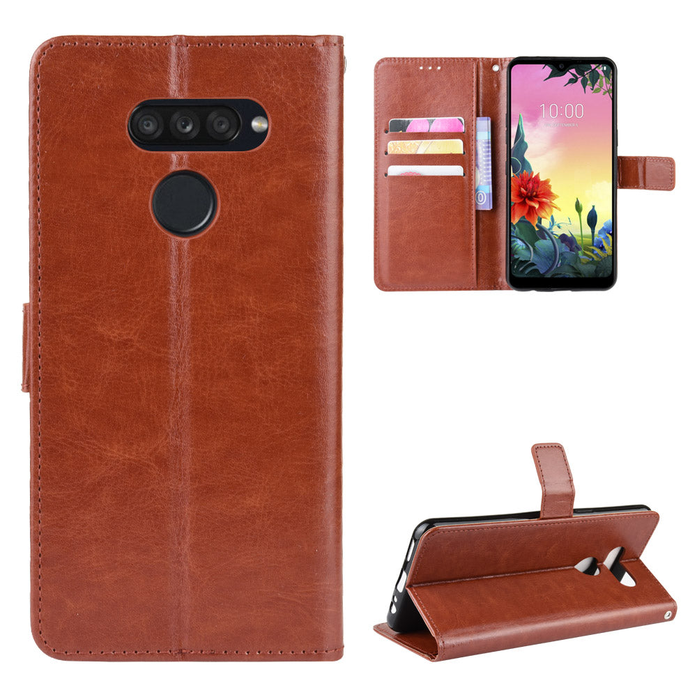 Crazy Horse Wallet Leather Stand Case for LG K50S