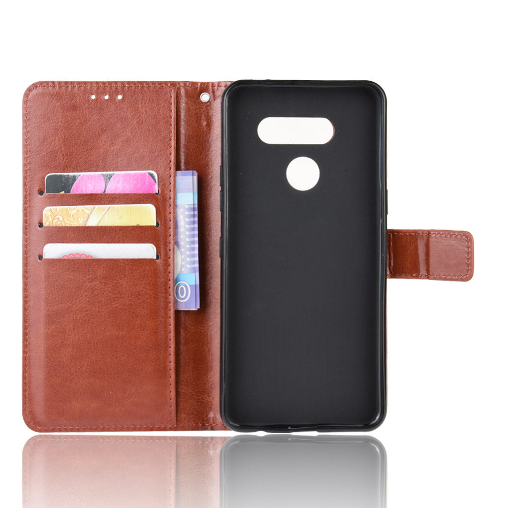 Crazy Horse Wallet Leather Stand Case for LG K50S