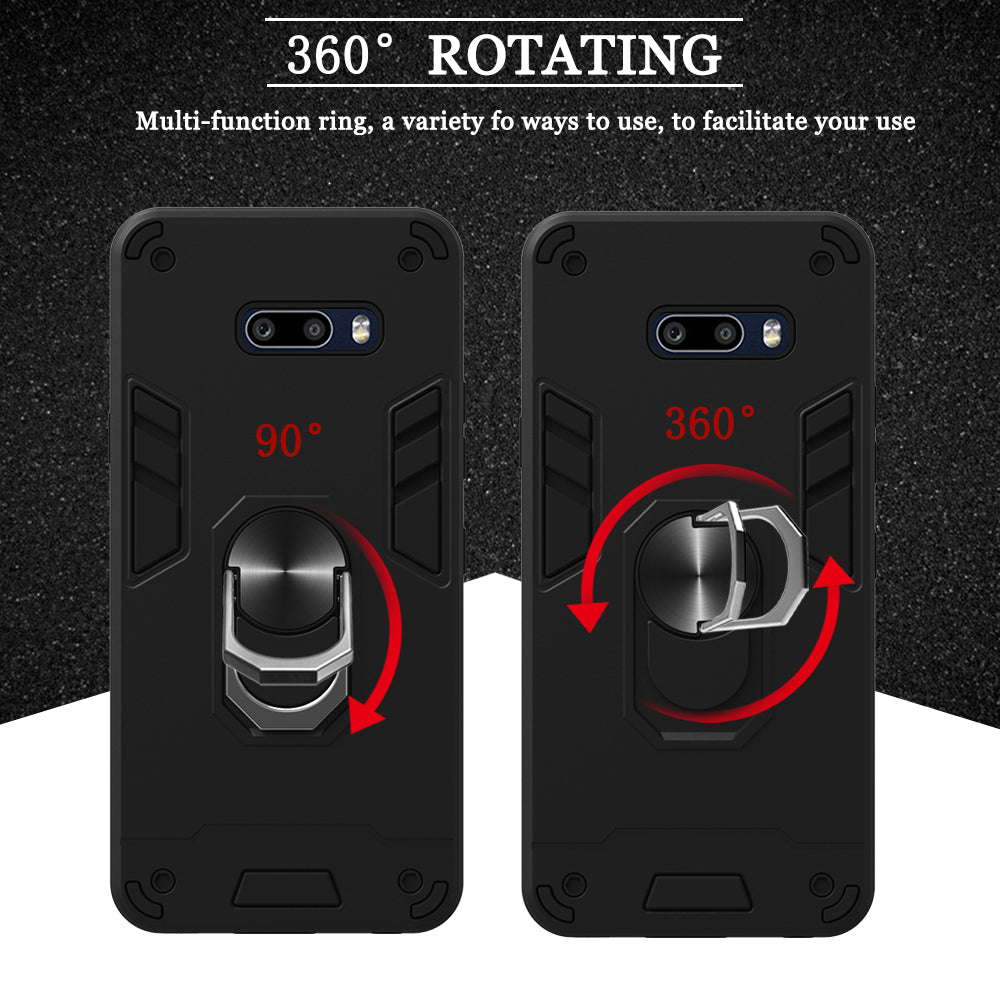 Rotatable Kickstand Detachable 2-in-1 PC + TPU Back Case for LG G8X ThinQ/V50S ThinQ 5G