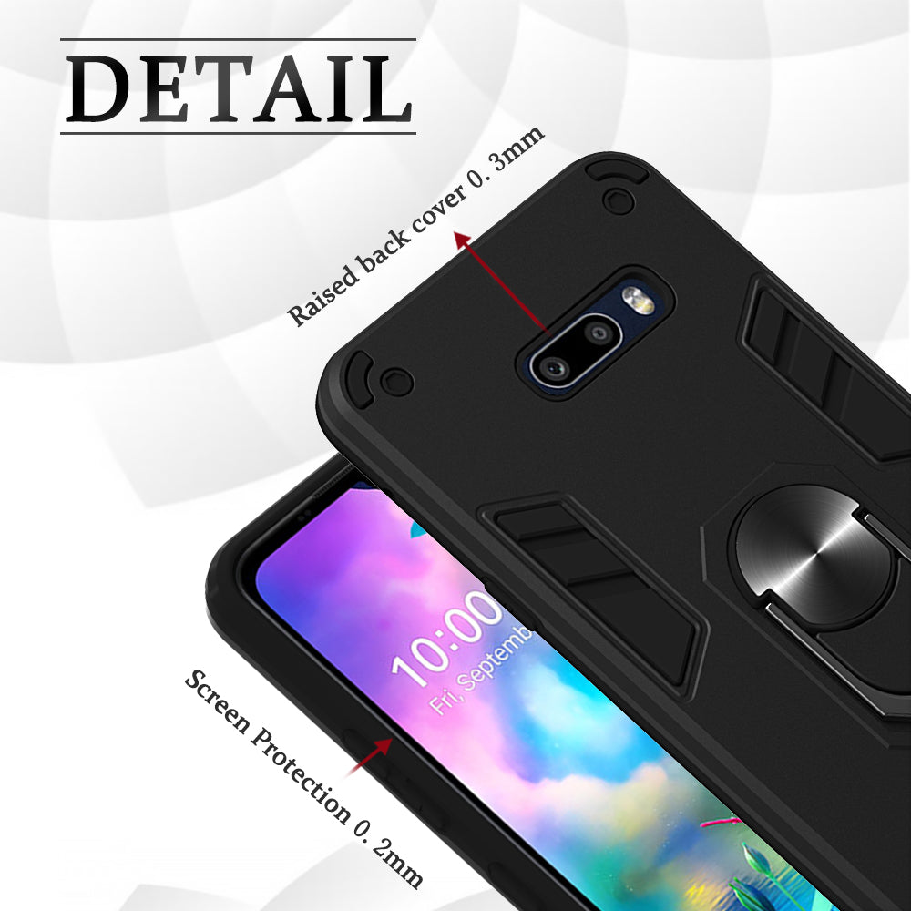 Rotatable Kickstand Detachable 2-in-1 PC + TPU Back Case for LG G8X ThinQ/V50S ThinQ 5G