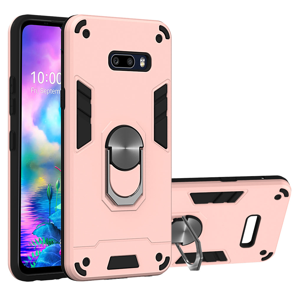 Rotatable Kickstand Detachable 2-in-1 PC + TPU Back Case for LG G8X ThinQ/V50S ThinQ 5G