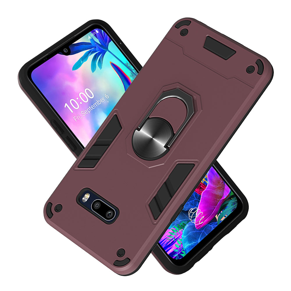 Rotatable Kickstand Detachable 2-in-1 PC + TPU Back Case for LG G8X ThinQ/V50S ThinQ 5G