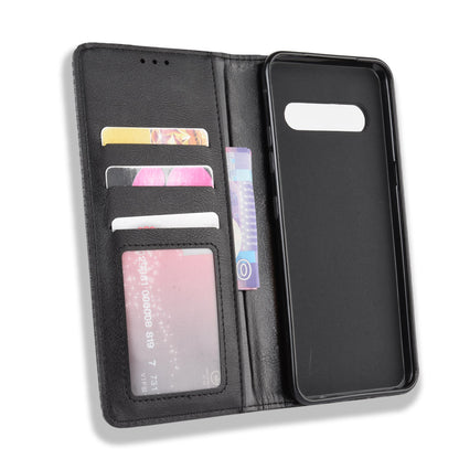 Auto-absorbed Retro Leather Wallet Phone Cover for LG V60 ThinQ 5G