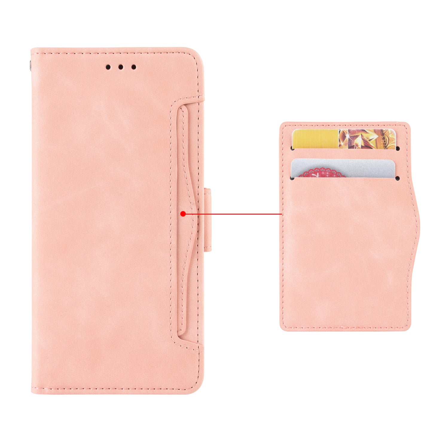 Multiple Card Slots Leather Wallet Protector Cover for LG K51S/K41S