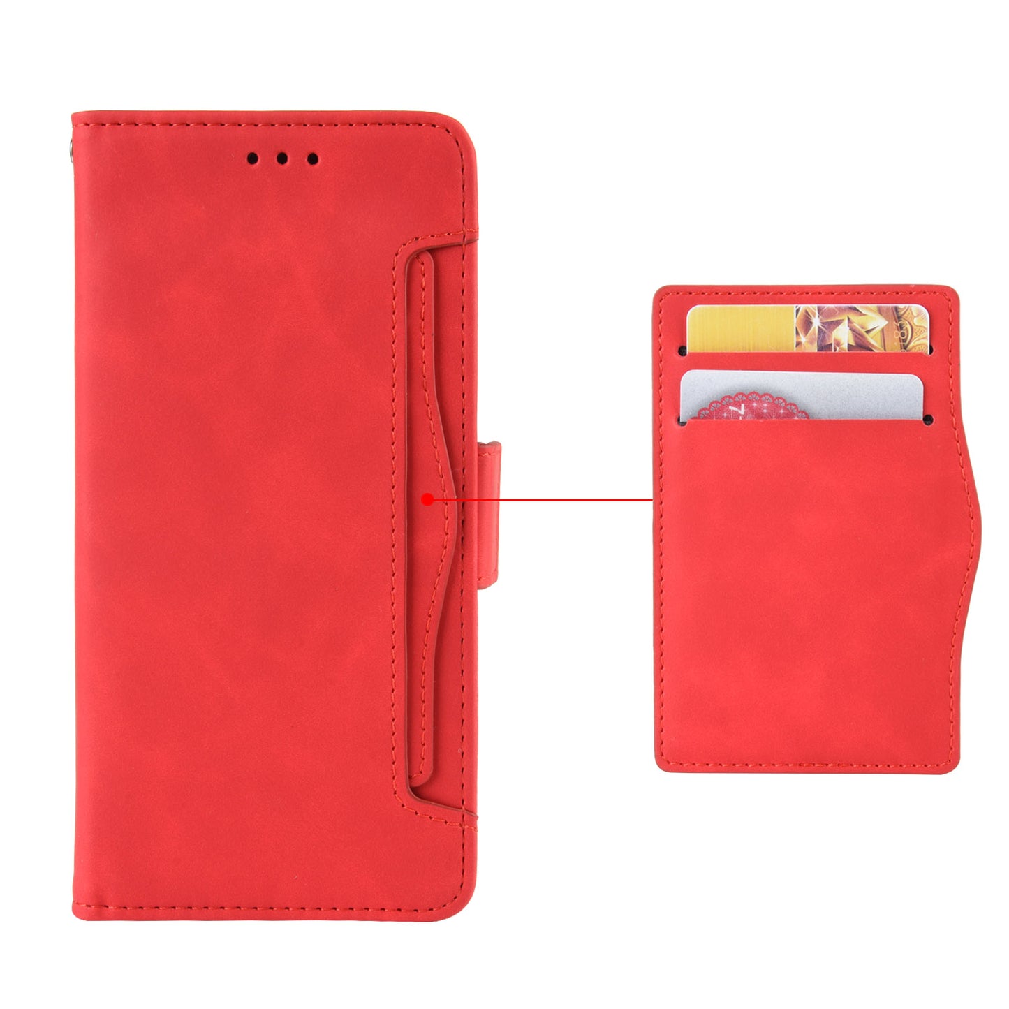 Multiple Card Slots Leather Wallet Protector Cover for LG K51S/K41S