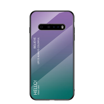 Gradient Color Tempered Glass + PC + TPU Hybrid Case for LG V60 ThinQ 5G