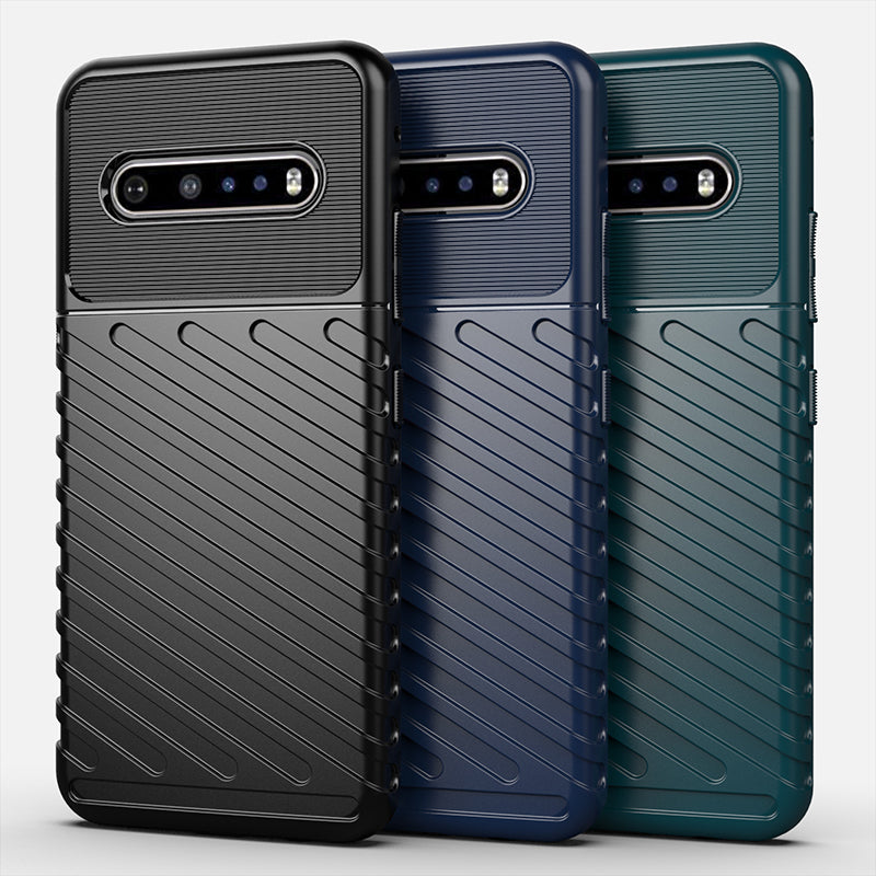 Thunder Series Twill Texture Soft TPU Cover Shell for LG V60 ThinQ 5G