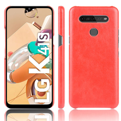 Litchi Texture PU Leather Coated Plastic Hard Phone Cover for LG K41S