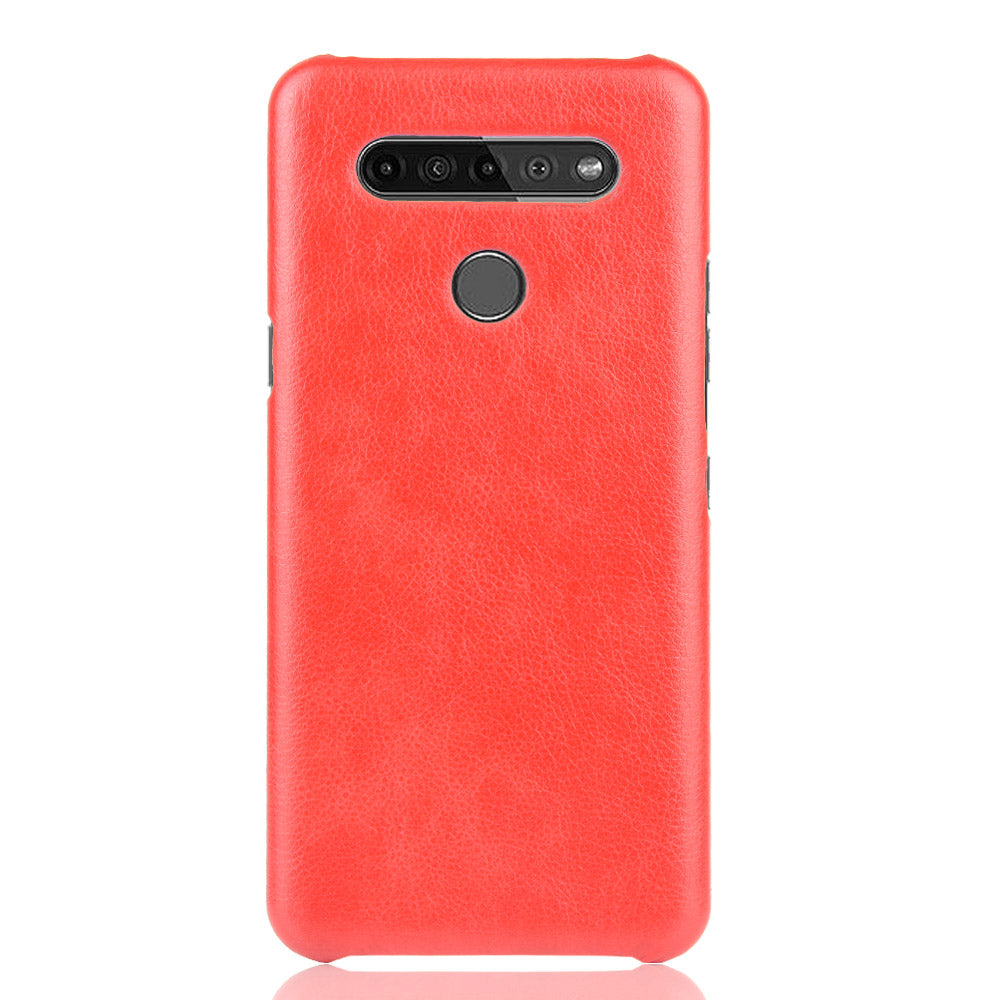 Litchi Texture PU Leather Coated Plastic Hard Phone Cover for LG K41S