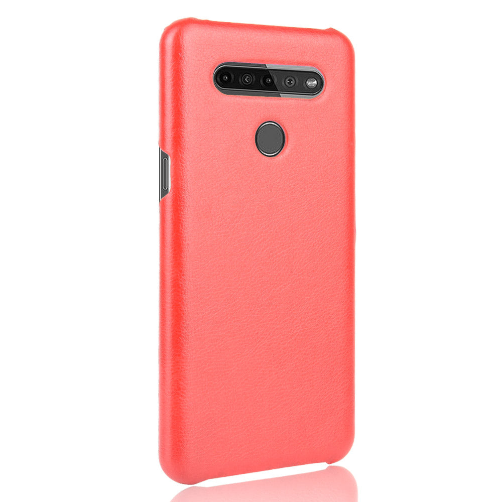 Litchi Texture PU Leather Coated Plastic Hard Phone Cover for LG K41S