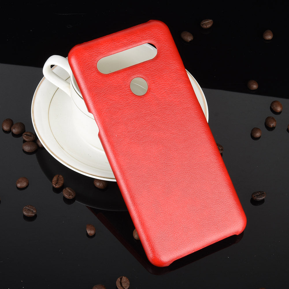 Litchi Texture PU Leather Coated Plastic Hard Phone Cover for LG K41S