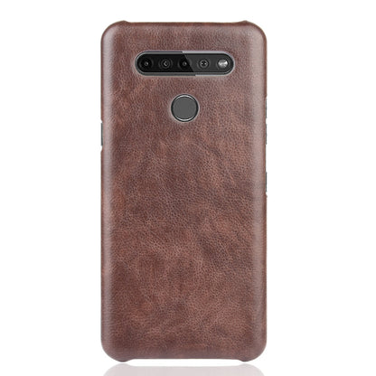 Litchi Texture PU Leather Coated Plastic Hard Phone Cover for LG K41S