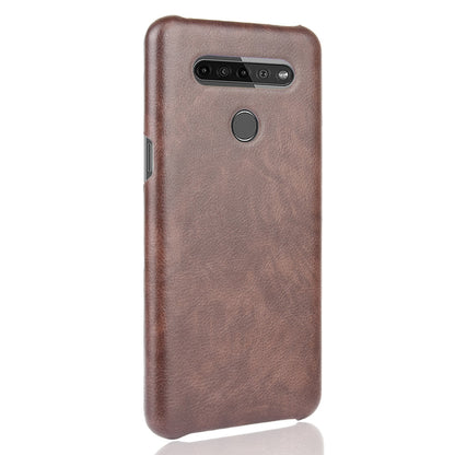 Litchi Texture PU Leather Coated Plastic Hard Phone Cover for LG K41S