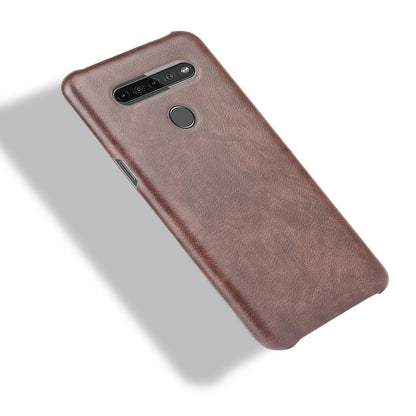 Litchi Texture PU Leather Coated Plastic Hard Phone Cover for LG K41S