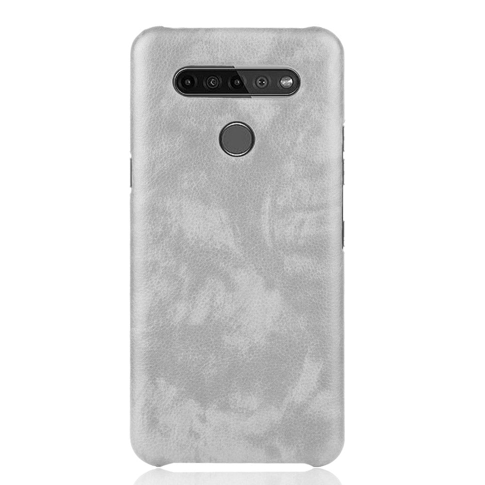 Litchi Texture PU Leather Coated Plastic Hard Phone Cover for LG K41S