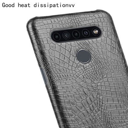 Crocodile Texture PU Leather Coated PC Phone Cover for LG K41S